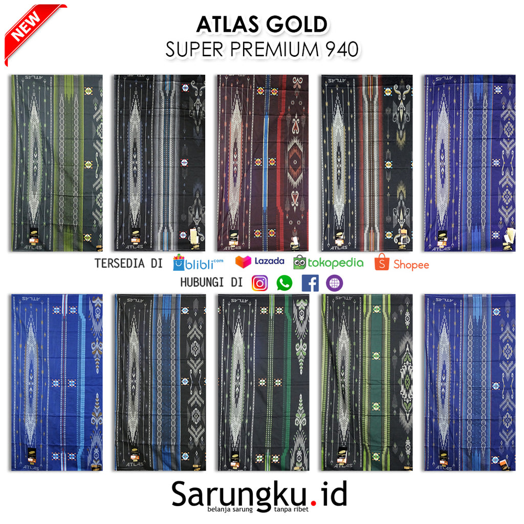 SARUNG ATLAS SUPER PREMIUM 940 ECER / GROSIR 10-PCS
