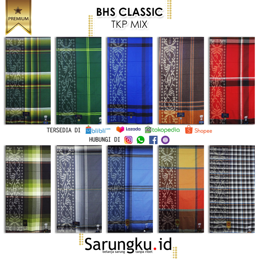 SARUNG BHS CLASSIC TKP MIX ECER/GROSIR 10-PCS