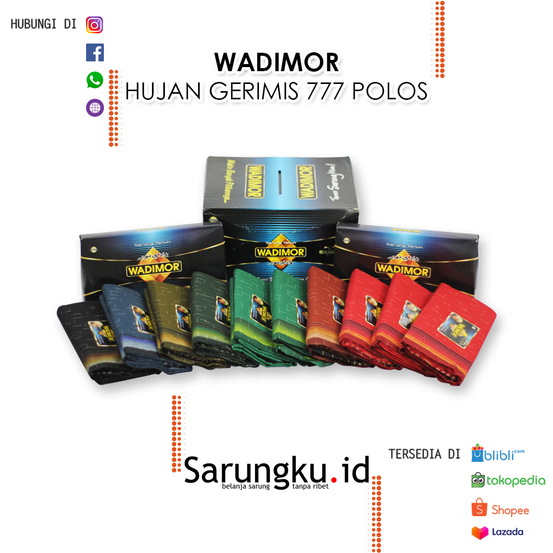 SARUNG WADIMOR HUJAN GERIMIS 777 POLOS ECER/GROSIR 10-PCS