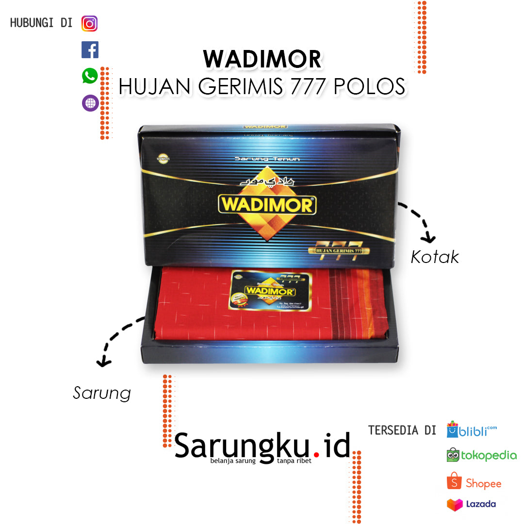 SARUNG WADIMOR HUJAN GERIMIS 777 POLOS ECER/GROSIR 10-PCS