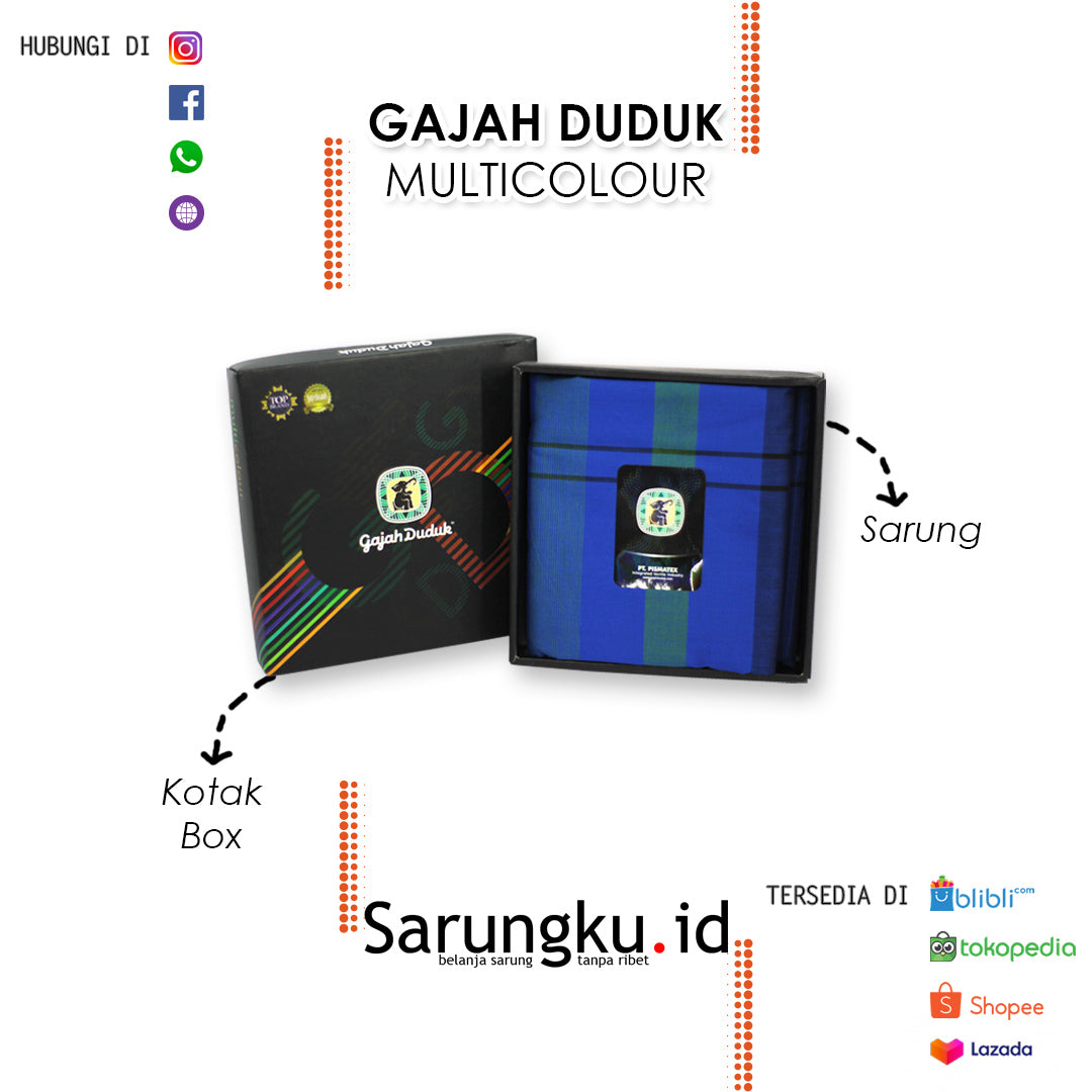 SARUNG GAJAH DUDUK MULTICOLOUR  ECER/GROSIR 10-PCS