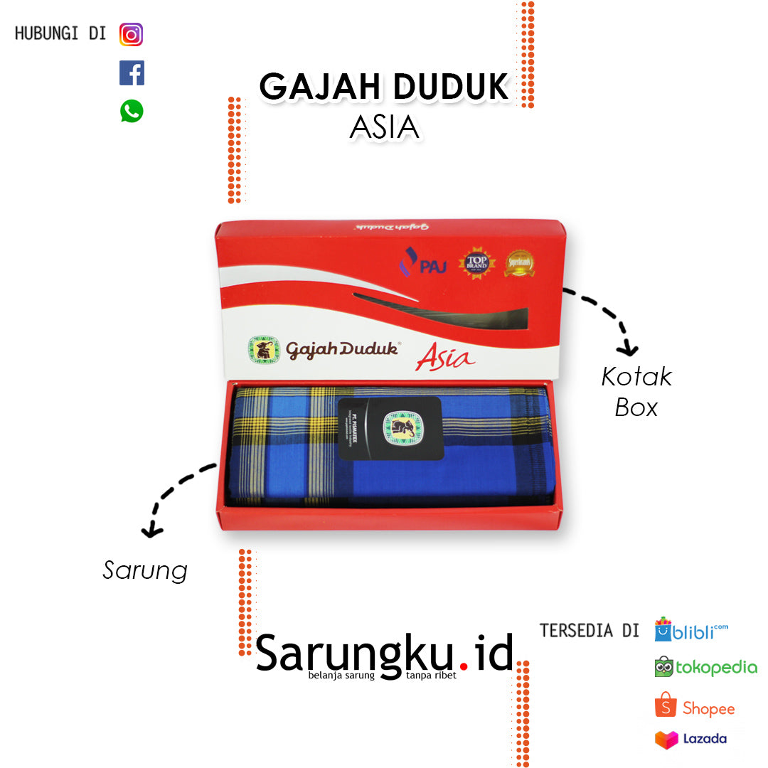 SARUNG GAJAH DUDUK ASIA  ECER/GROSIR 10-PCS
