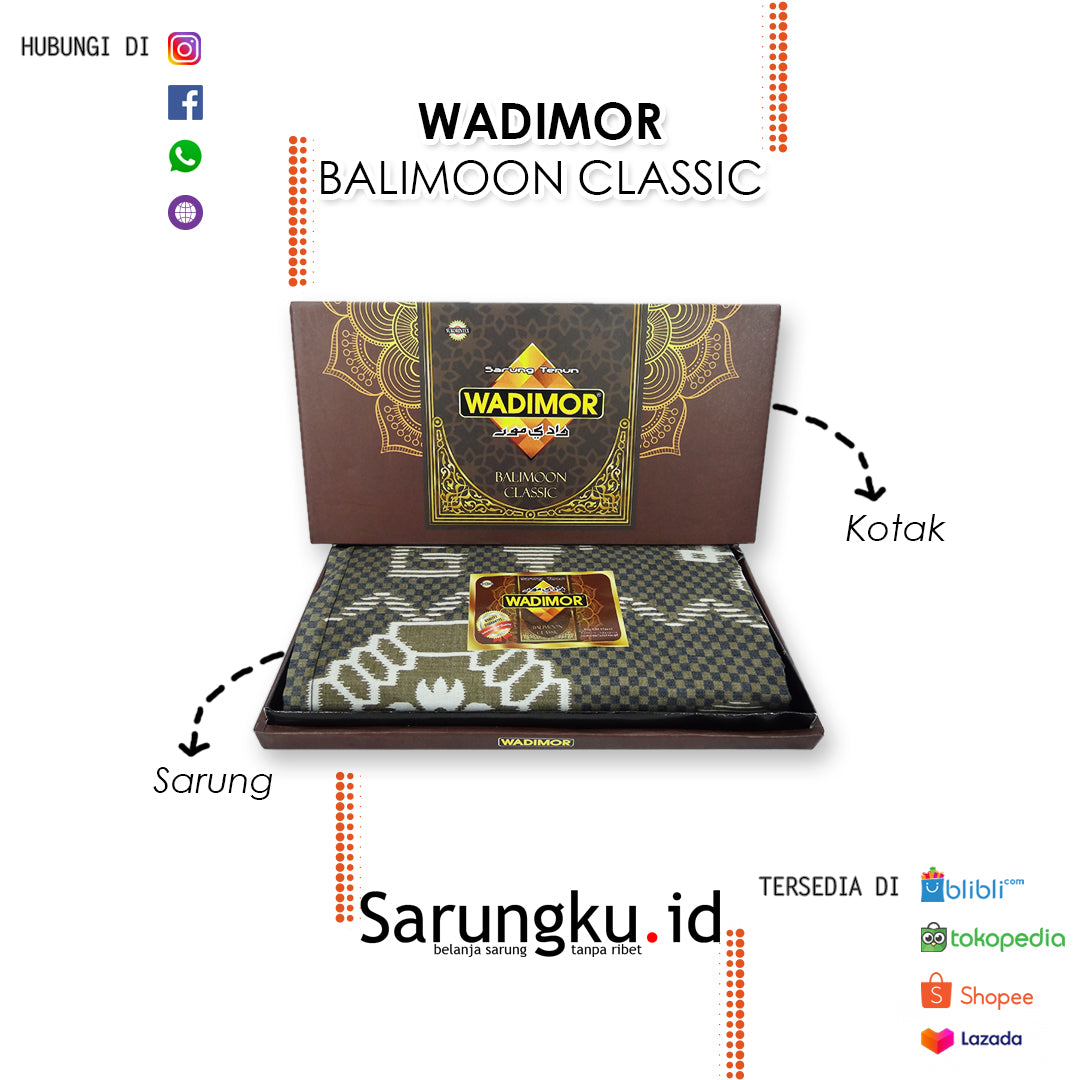 SARUNG WADIMOR MOTIF BALIMOON CLASSIC ECER/GROSIR 10-PCS