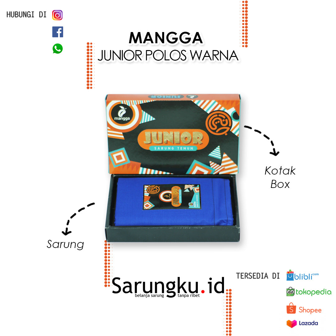SARUNG MANGGA JUNIOR POLOS WARNA  ECER/GROSIR 10-PCS