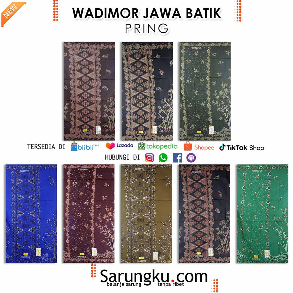 SARUNG WADIMOR JAWA BATIK MOTIF PRING ECER/GROSIR 10PCS