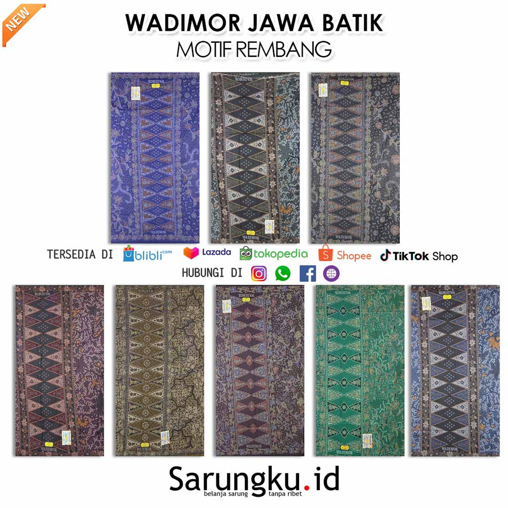 SARUNG JAWA BATIK MOTIF REMBANG ECER/GROSIR 10PCS