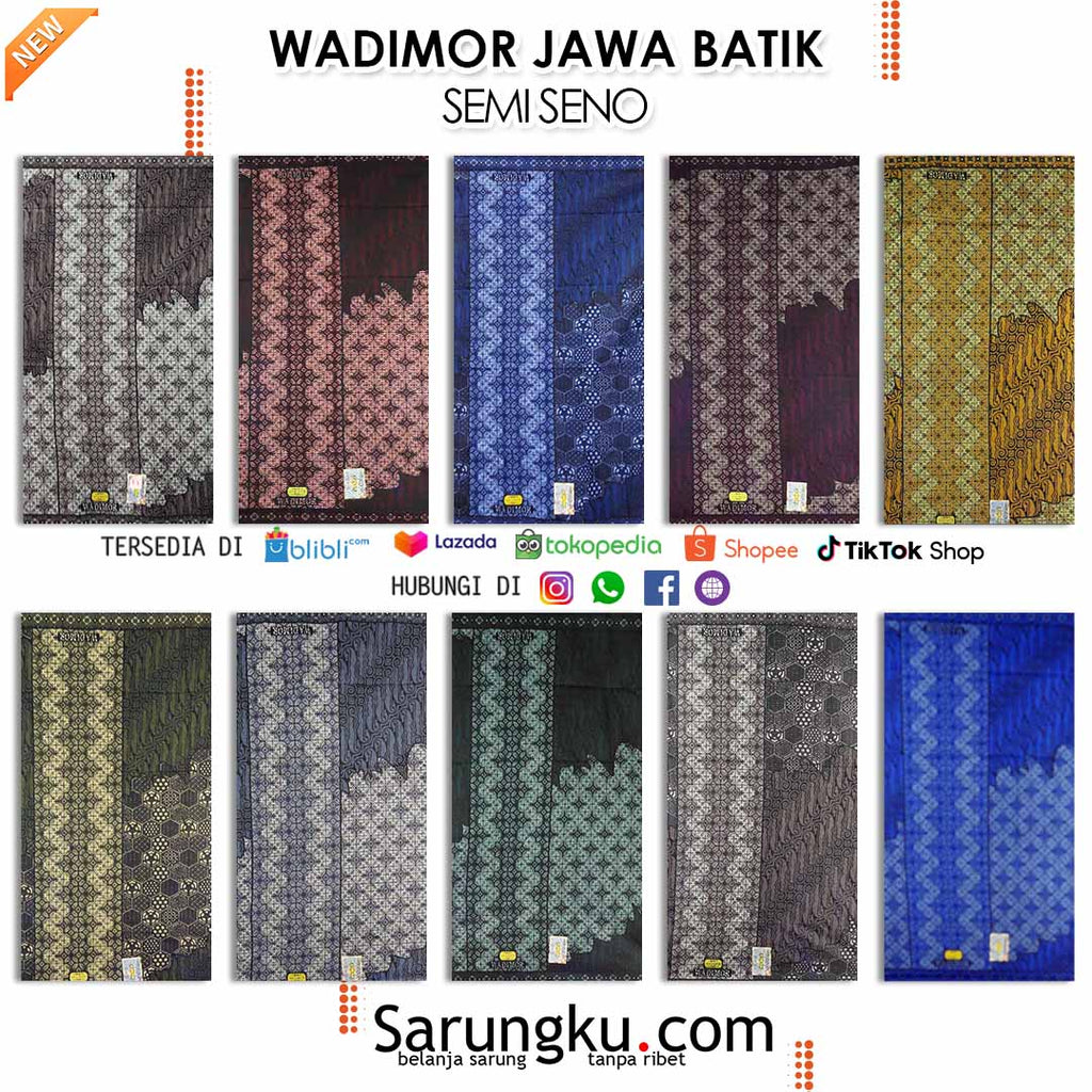 SARUNG WADIMOR JAWA BATIK MOTIF SEMI SENO ECER/GROSIR 10PCS