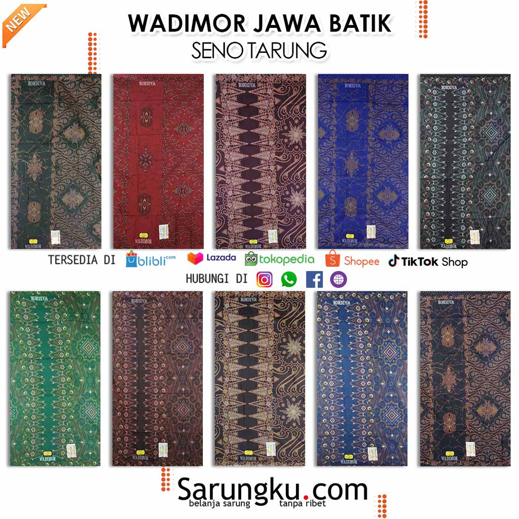 SARUNG WADIMOR JAWA BATIK MOTIF SENO TARUNG ECER/GROSIR 10PCS