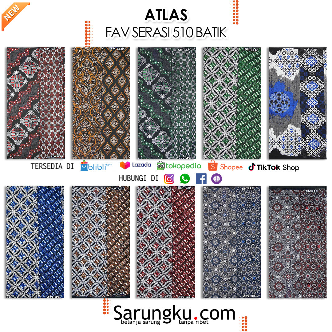 SARUNG ATLAS FAVORIT SERASI BATIK ECER / GROSIR 10-PC