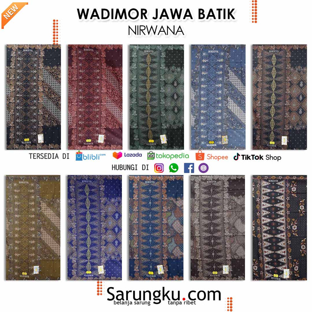 SARUNG WADIMOR JAWA BATIK MOTIF NIRWANA ECER/GROSIR 10PCS