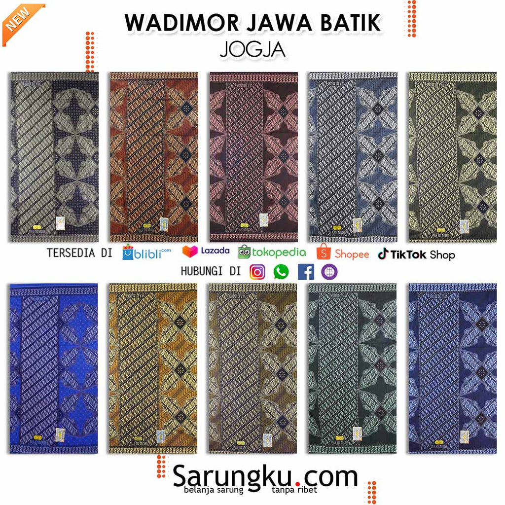 SARUNG WADIMOR JAWA BATIK MOTIF JOGJA ECER/GROSIR 10PCS