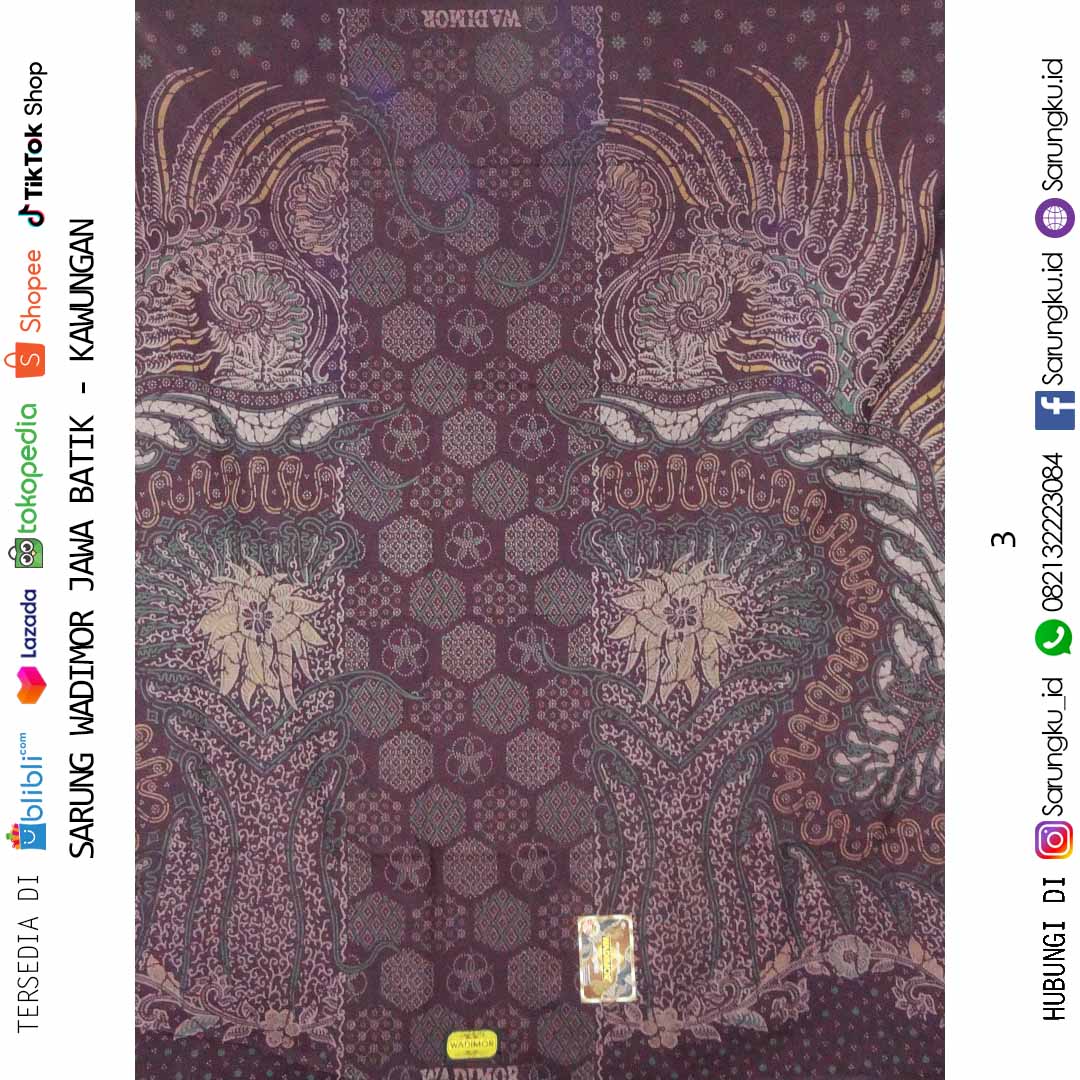 SARUNG WADIMOR JAWA BATIK KAWUNGAN ECER /GROSIR 10-PCS