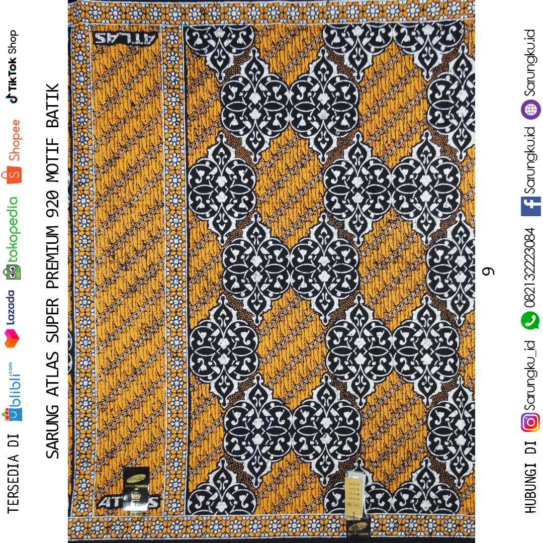 SARUNG ATLAS SUPER PREMIUM 920 BATIK ECER/GROSIR 10-PCS