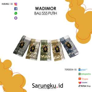 SARUNG WADIMOR BALI 555 PUTIH ECER/ GROSIR 10-PCS