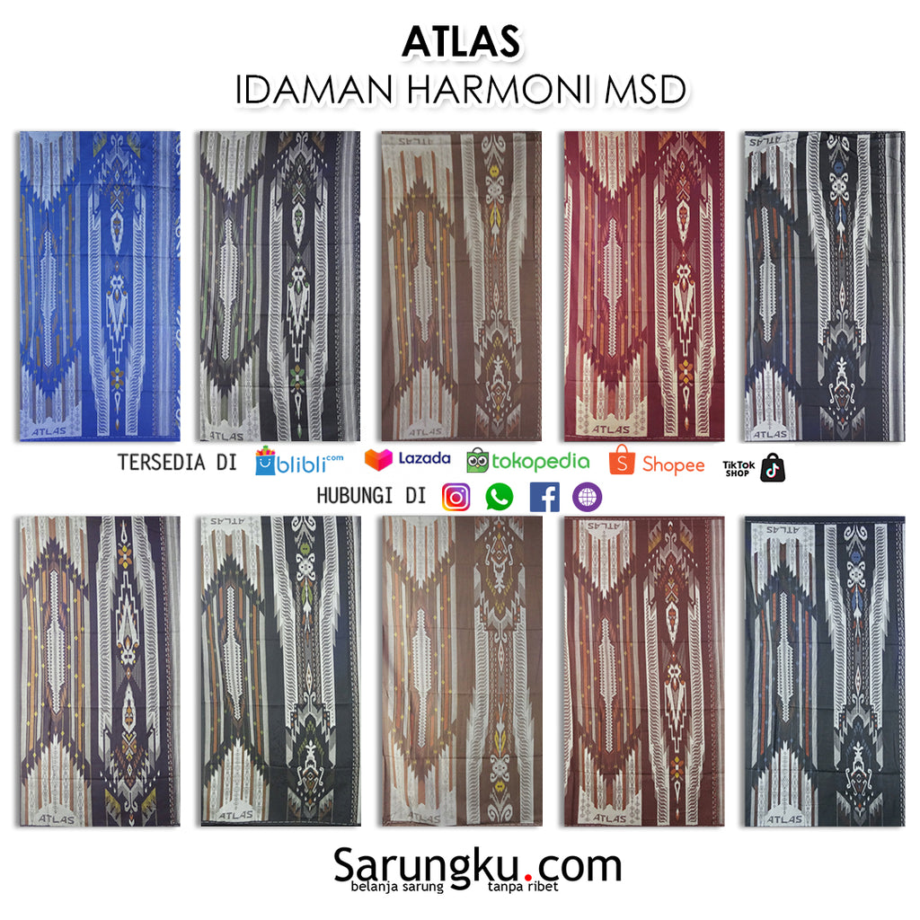 SARUNG ATLAS IDAMAN HARMONI MSD ECER /GROSIR 10-PCS