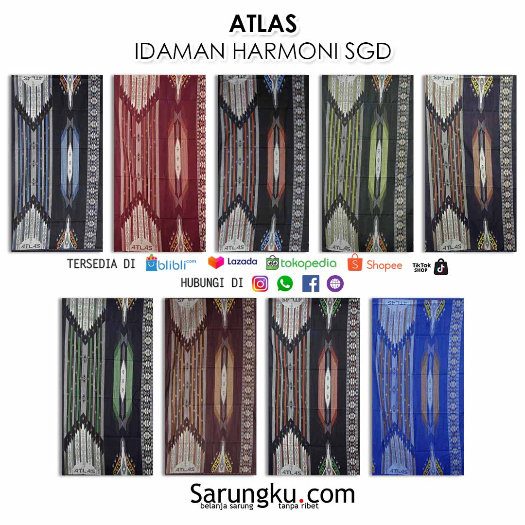 SARUNG ATLAS IDAMAN HARMONI SGD ECER / GROSIR 10-PCS