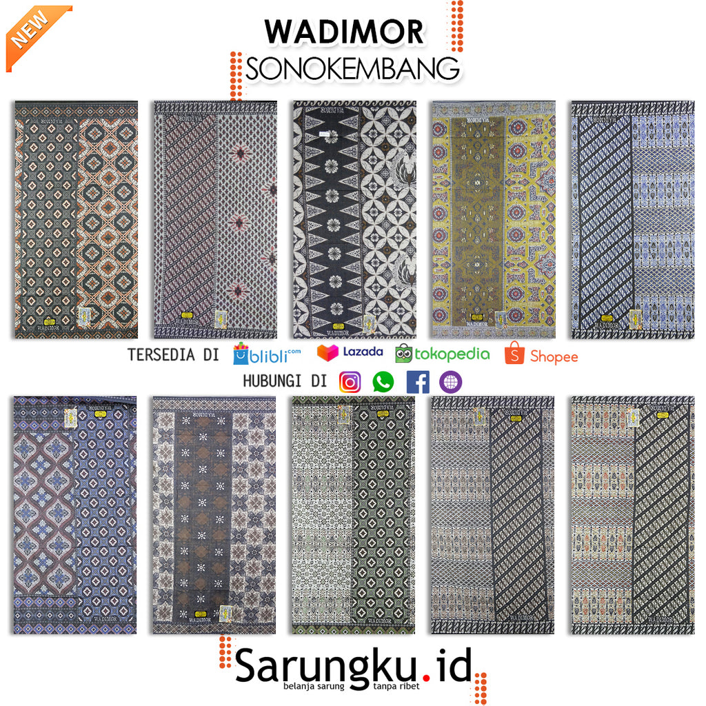 SARUNG WADIOR JAWA BATIK MOTIF SONO KEMBANG ECER/GROSIR 10PCS