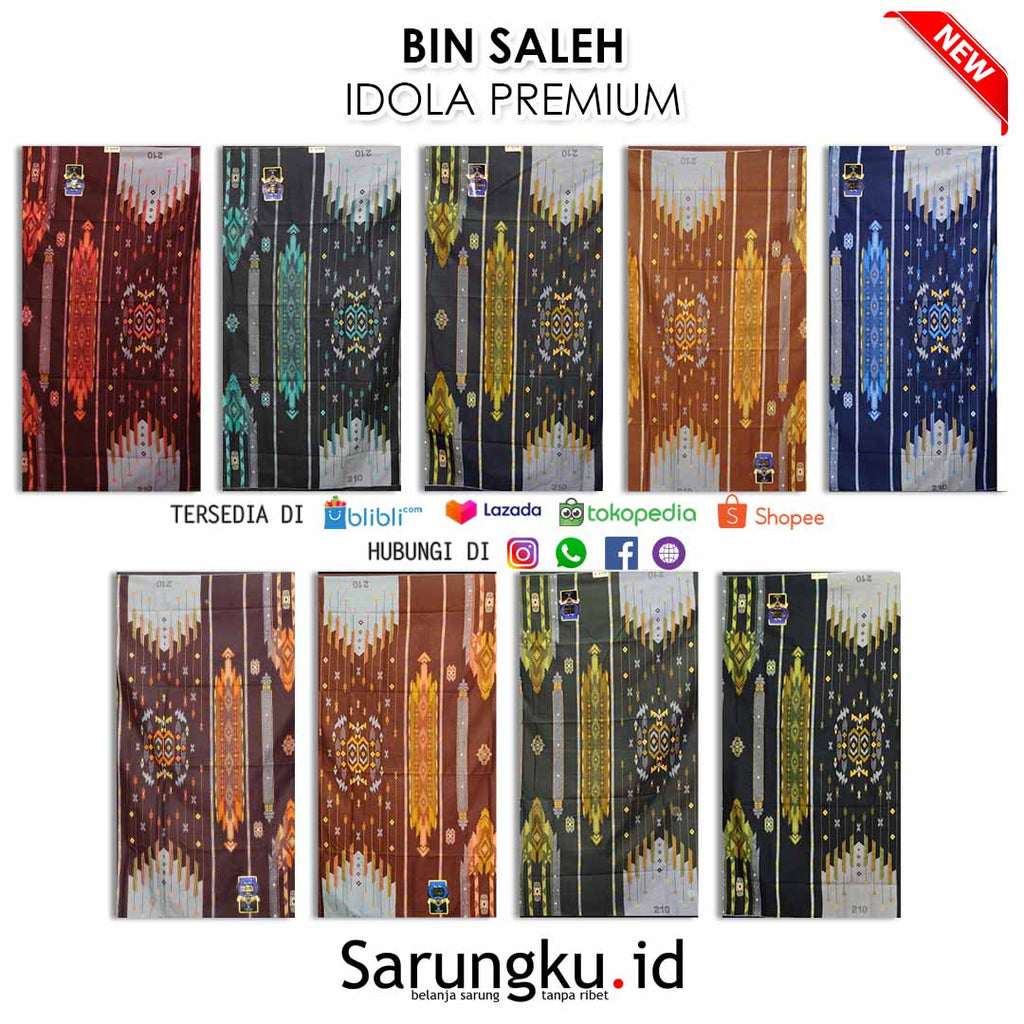 SARUNG BIN SALEH IDOLA 3WARNA PREMIUM ECER/GROSIR 10-PCS