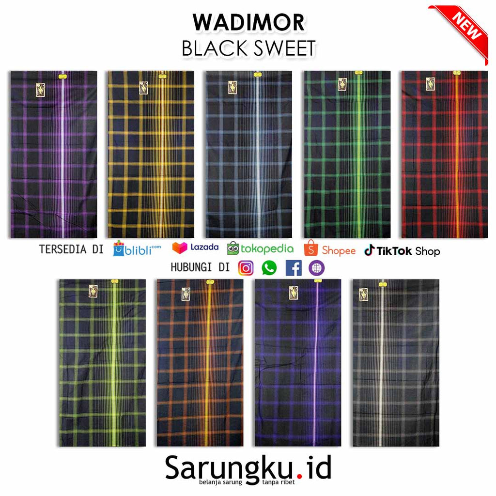 SARUNG WADIMOR BLACK SWEET ECER/GROSIR 10-PCS