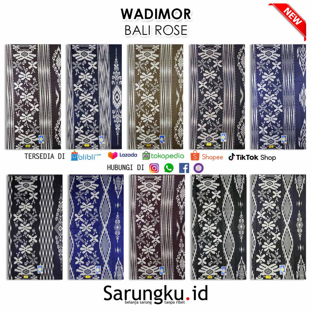 SARUNG WADIMOR BALI ROSE ECER/GROSIR 10-PCS