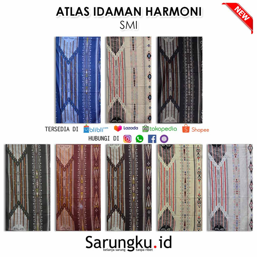 SARUNG ATLAS IDAMAN HARMONI SMI ECER/ GROSIR 10-PCS