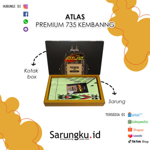 SARUNG ATLAS PREMIUM 735 KEMBANG ECER/GROSIR 10-PCS
