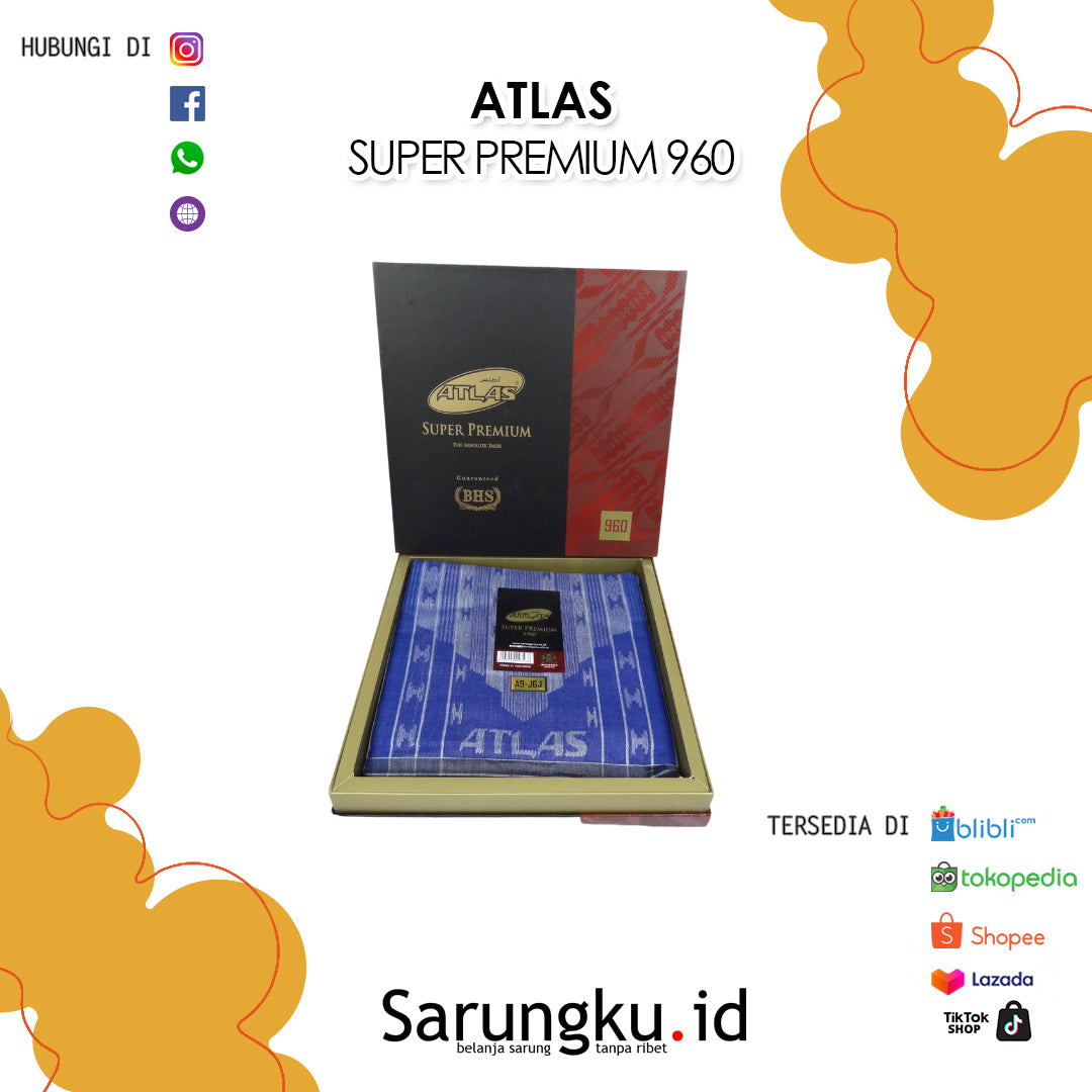 SARUNG ATLAS SUPER PREMIUM 960 ECER/GROSIR 10-PCS