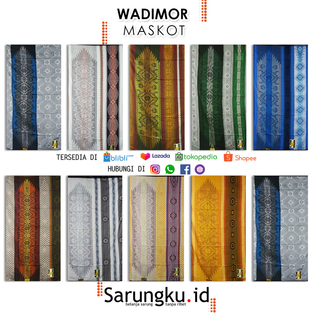 SARUNG WADIMOR JACQUARD MASCOT ECER/GROSIR 10-PCS