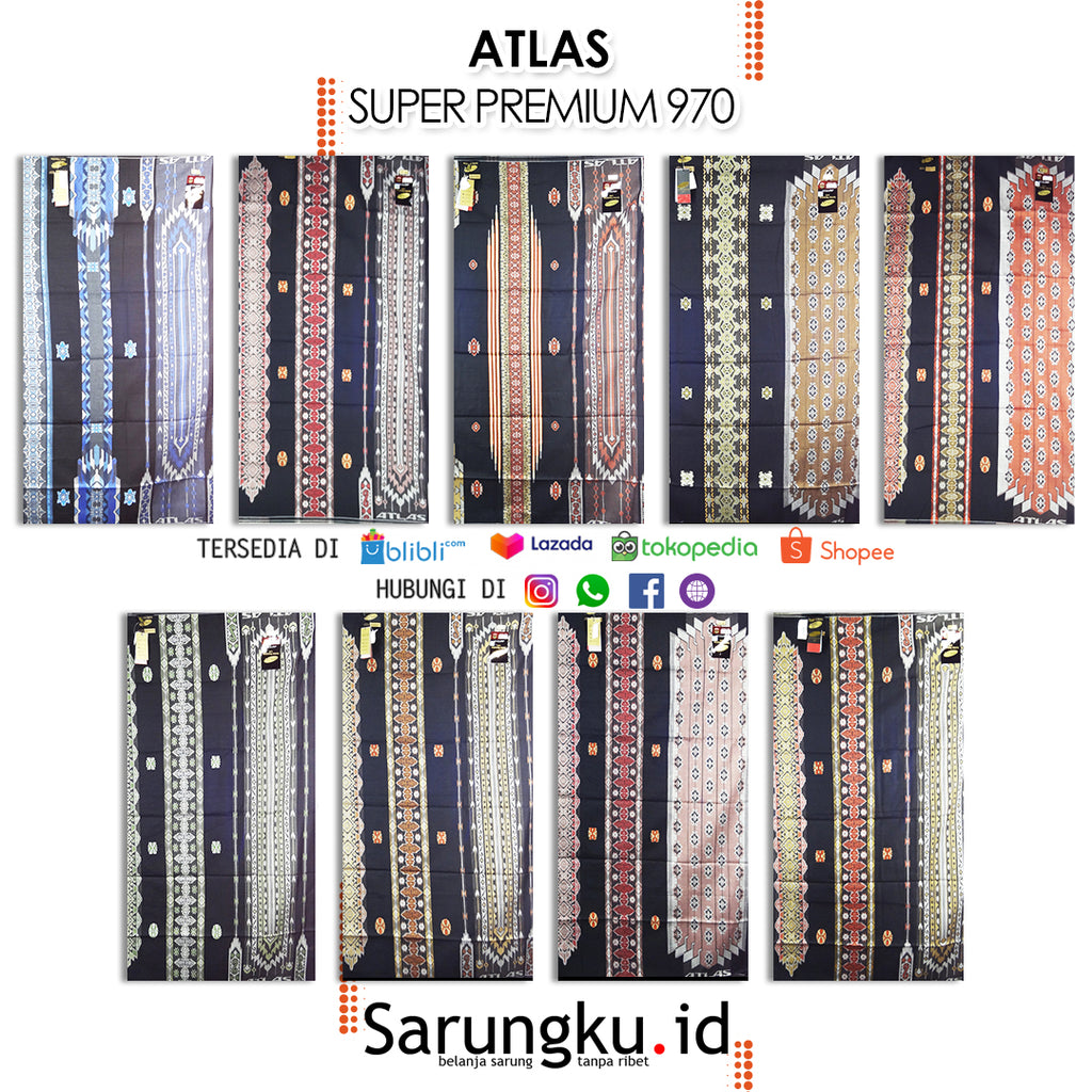 SARUNG ATLAS SUPER PREMIUM 970 ECER/GROSIR 10-PCS