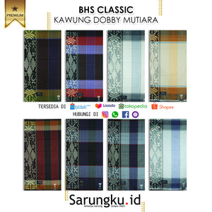 SARUNG BHS CLASSIC KAWUNG DOBBY MUTIARA (KWG MTR) ECER/GROSIR 10-PCS