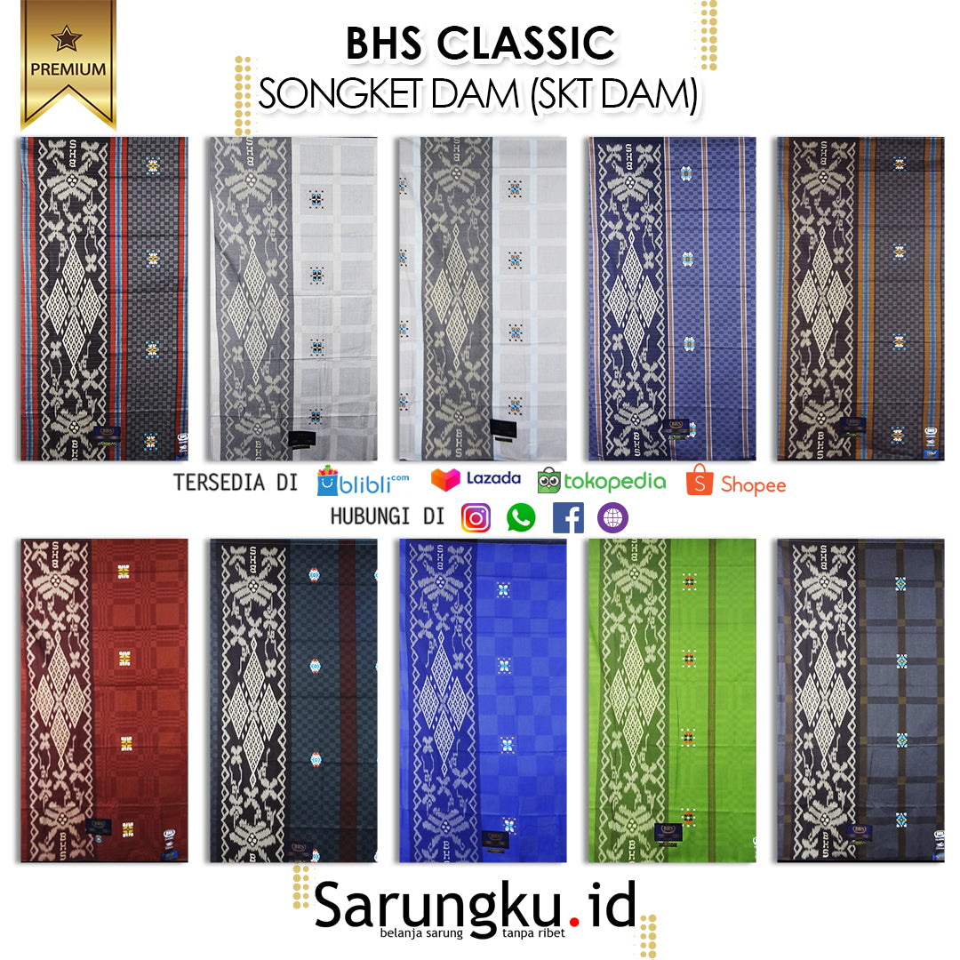 SARUNG BHS CLASSIC SONGKET DAM (SKT DAM) ECER/GROSIR 10-PCS