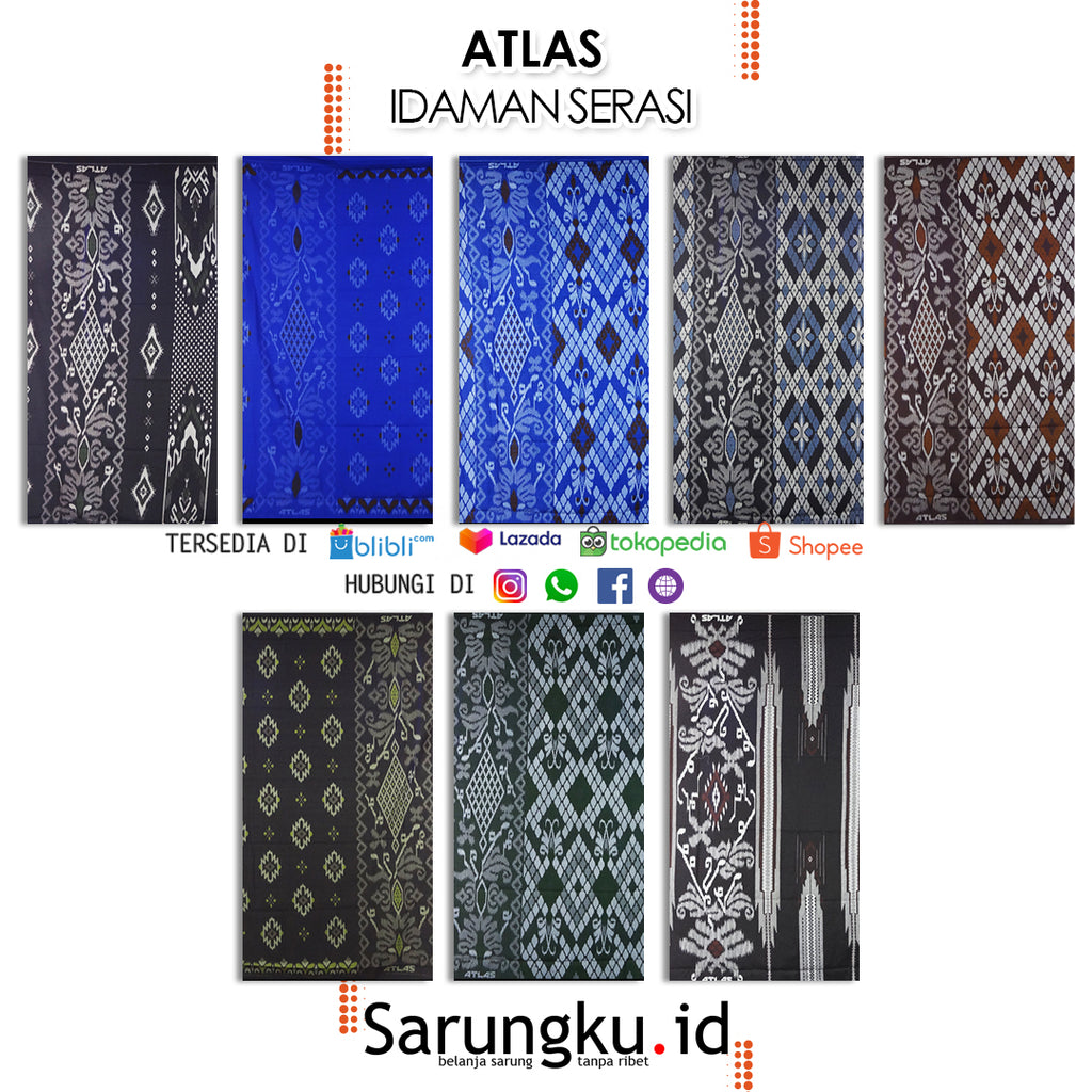 SARUNG ATLAS IDAMAN SERASI ECER/GROSIR 10PCS