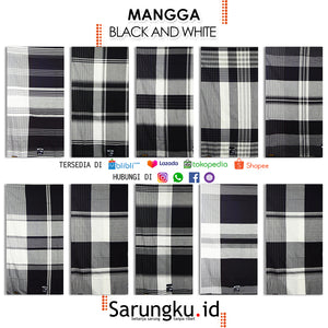 SARUNG MANGGA GOLD BLACK & WHITE  ECER/GROSIR 10-PCS