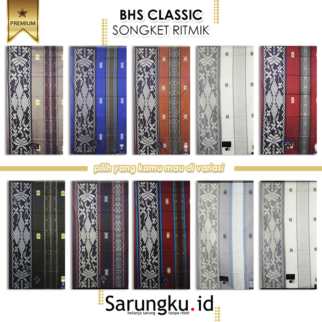 SARUNG BHS CLASSIC SONGKET RITMIK (SKT RTM) ECER/GROSIR 10-PCS