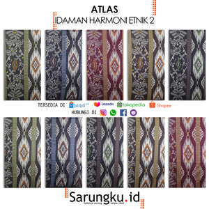 SARUNG ATLAS IDAMAN HARMONI ETNIK ECER/GROSIR 10-PCS