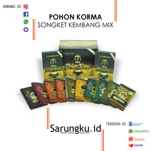 SARUNG POHON KORMA SONGKET KEMBANG MIX  ECER/GROSIR 10-PCS