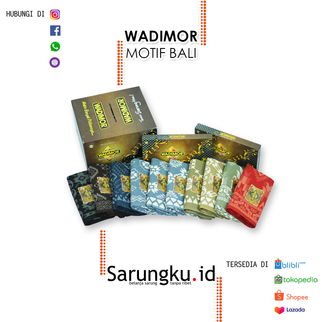 SARUNG WADIMOR MOTIF BALI  ECER/GROSIR 10-PCS