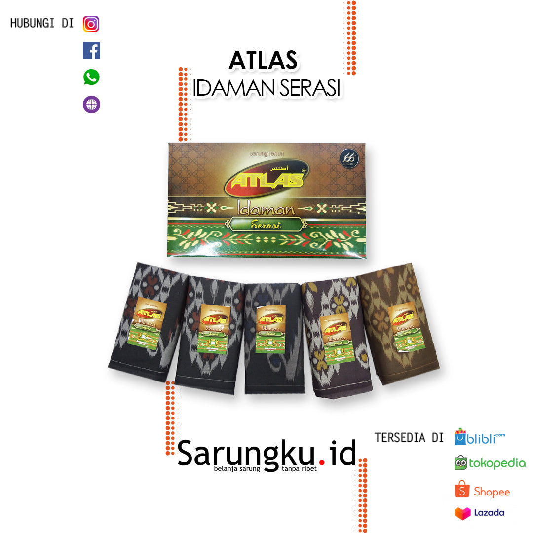 SARUNG ATLAS IDAMAN SERASI ECER/GROSIR 10PCS