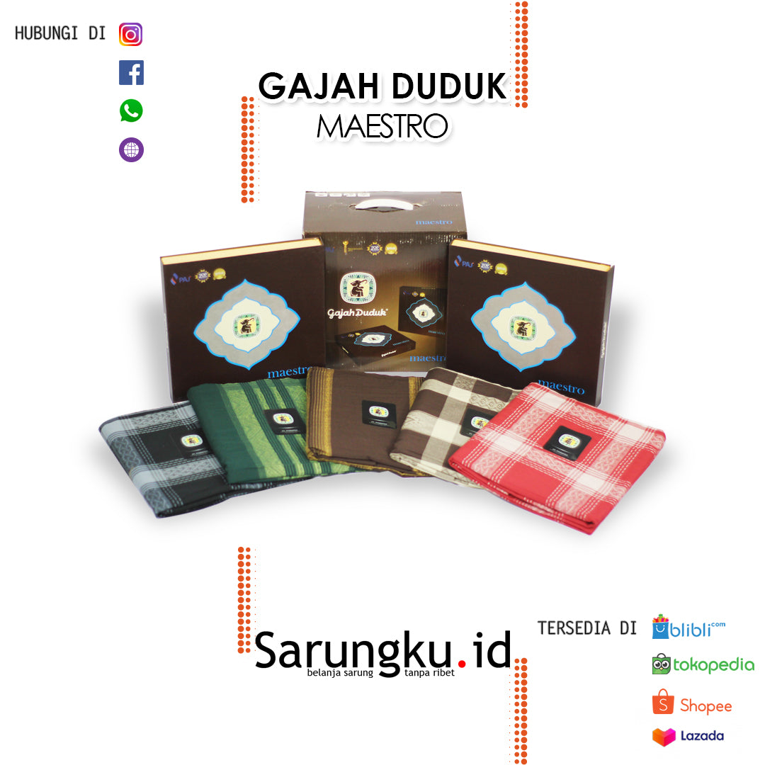 SARUNG GAJAH DUDUK MAESTRO  ECER/GROSIR 10-PCS