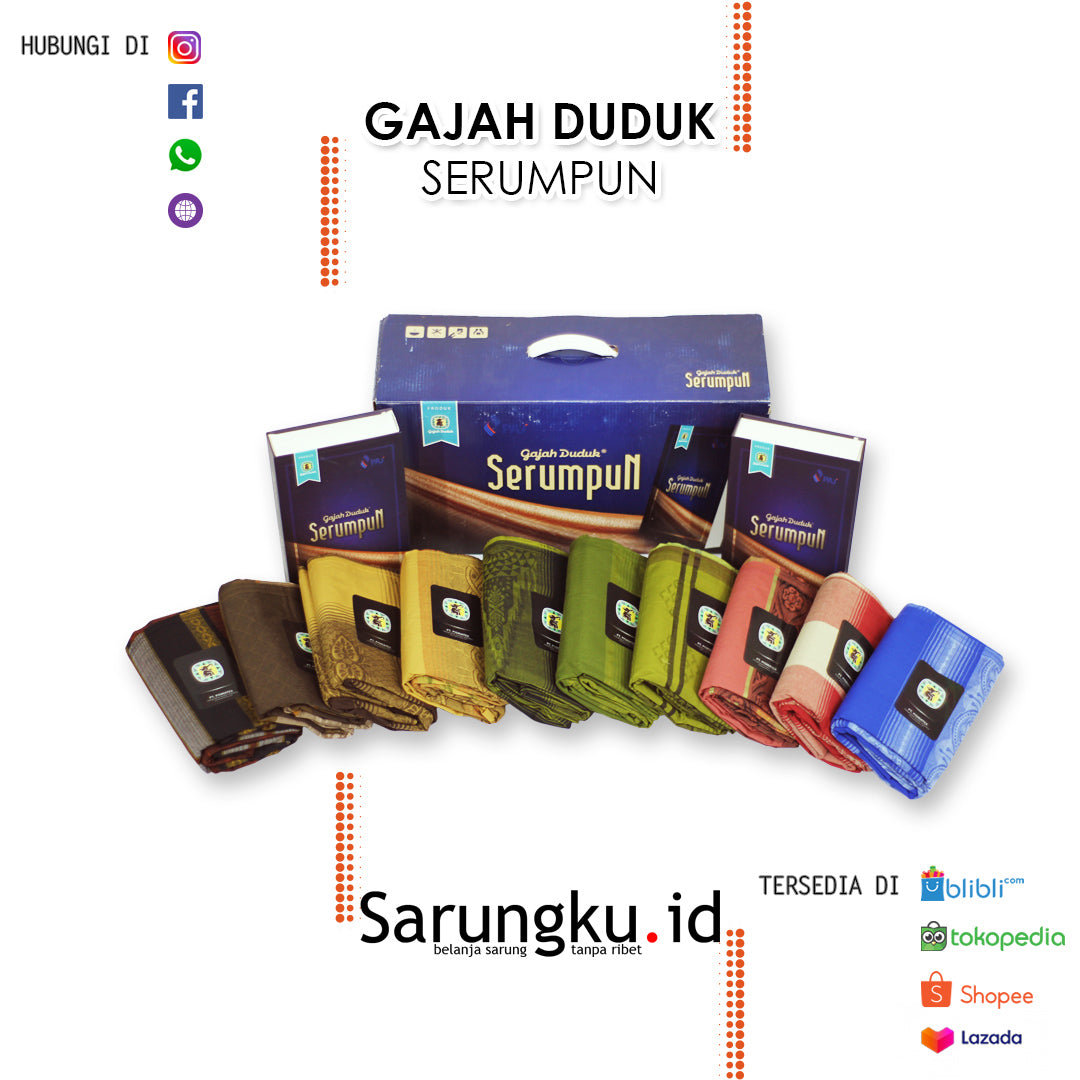 SARUNG GAJAH DUDUK SERUMPUN  ECER/GROSIR 10-PCS