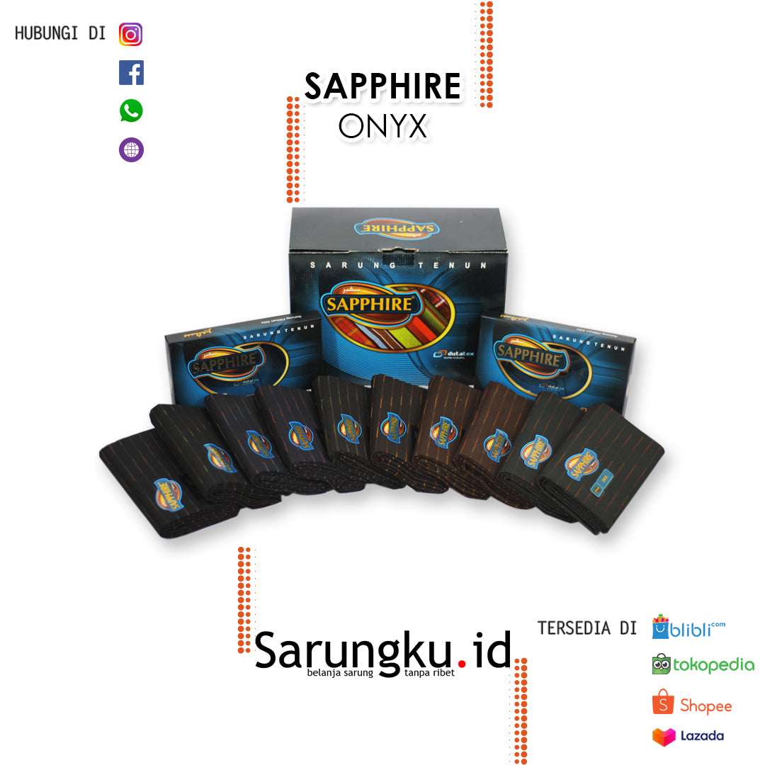 SARUNG SAPPHIRE ONYX  ECER/GROSIR 10-PCS