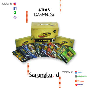 SARUNG ATLAS IDAMAN 525 KOMBINASI ECER/GROSIR 10-PCS