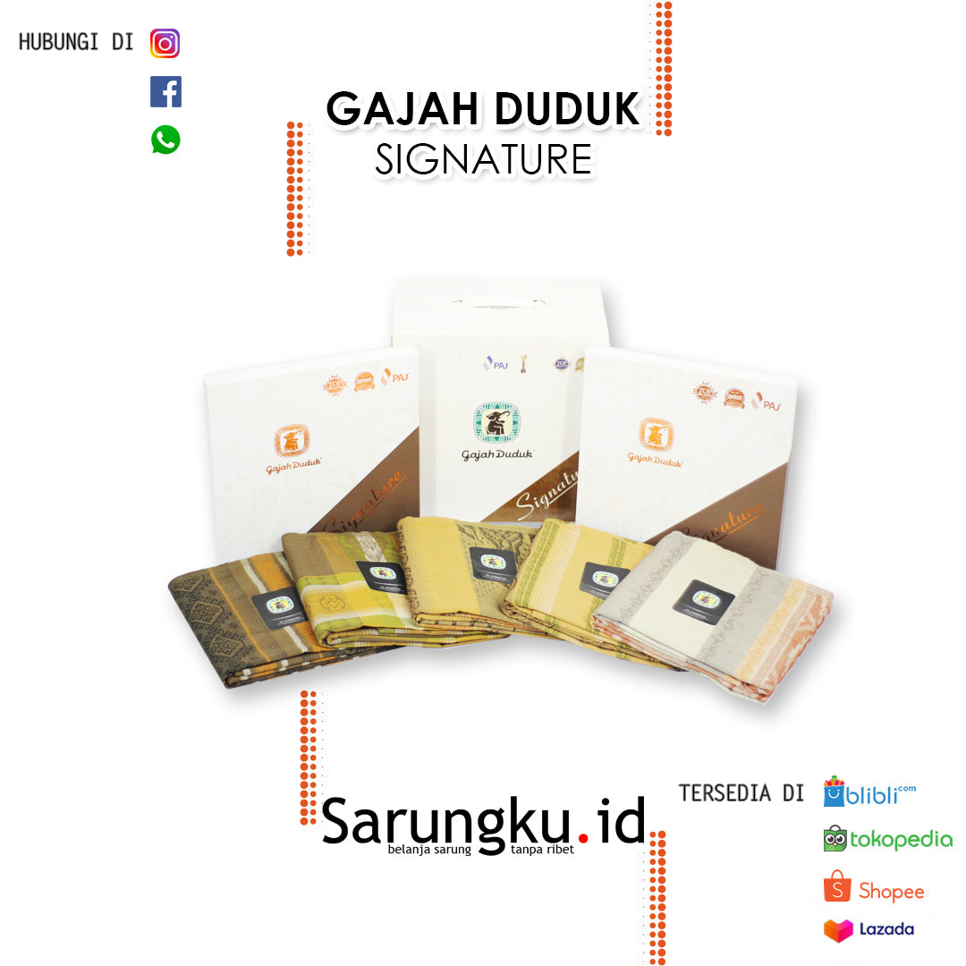 SARUNG GAJAH DUDUK SIGNATURE  ECER/GROSIR 10-PCS