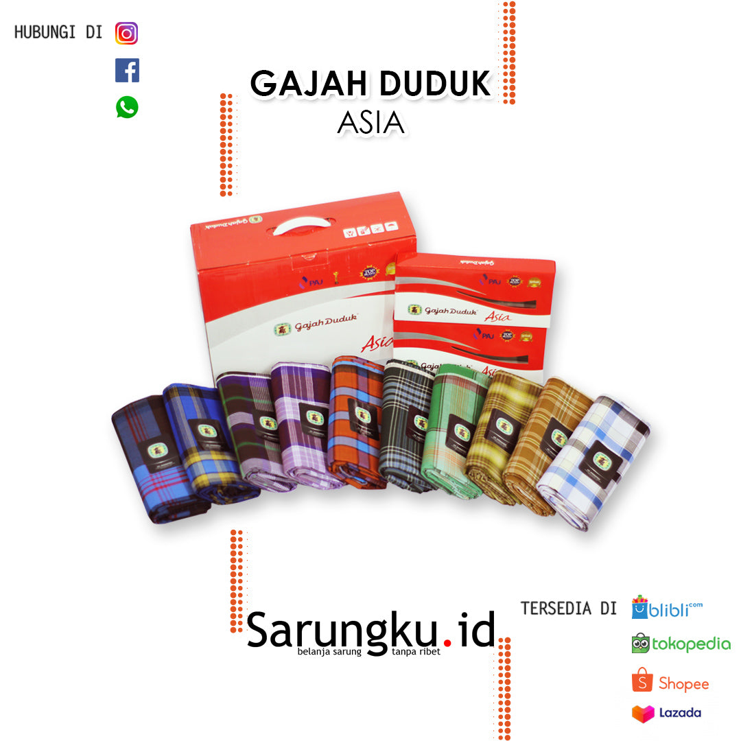 SARUNG GAJAH DUDUK ASIA  ECER/GROSIR 10-PCS