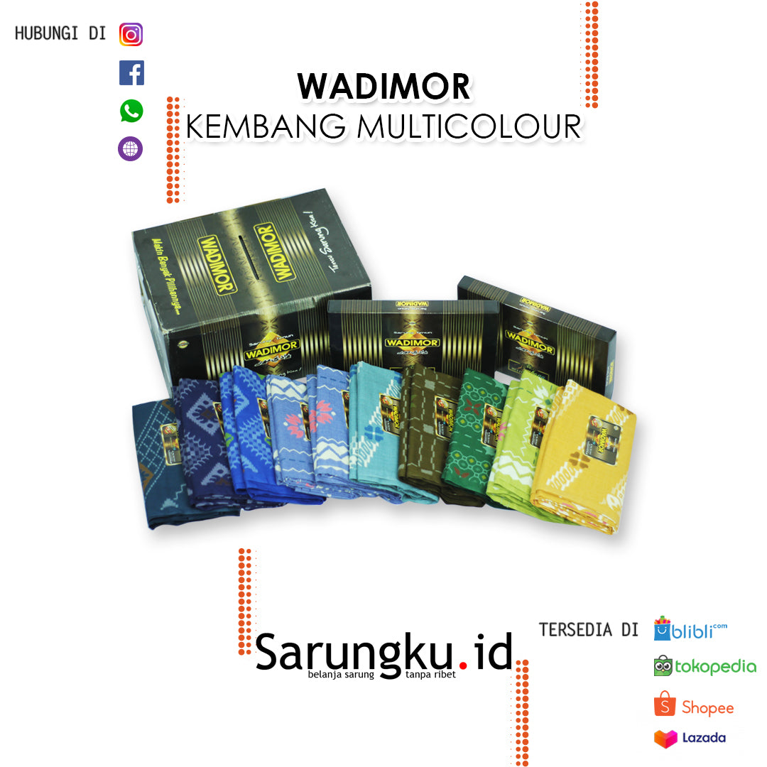 SARUNG WADIMOR KEMBANG MULTICOLOUR ECER/GROSIR 10PCS