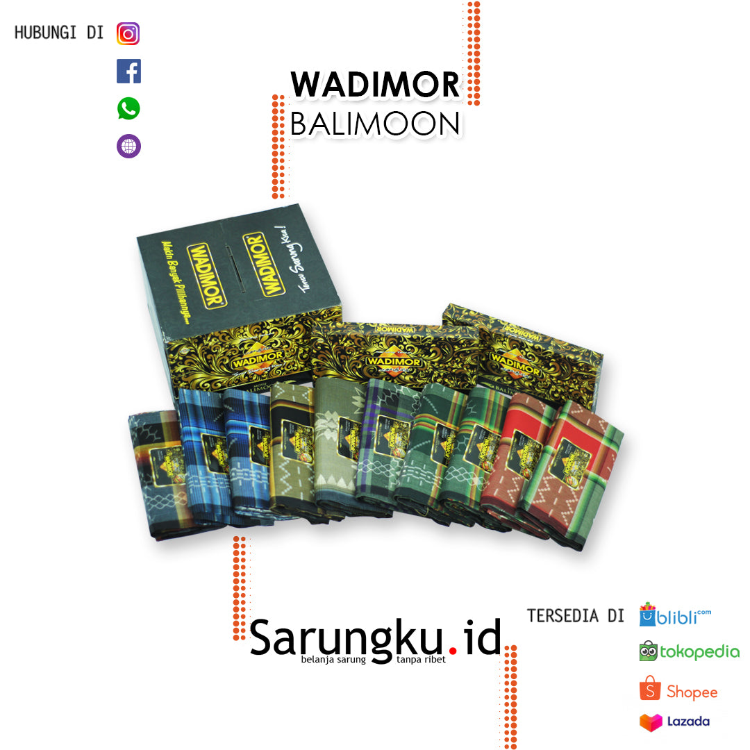 SARUNG WADIMOR MOTIF BALIMOON ECER/GROSIR 10-PCS