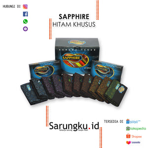 SARUNG SAPPHIRE HITAM KHUSUS (HK)  ECER/GROSIR 10-PCS