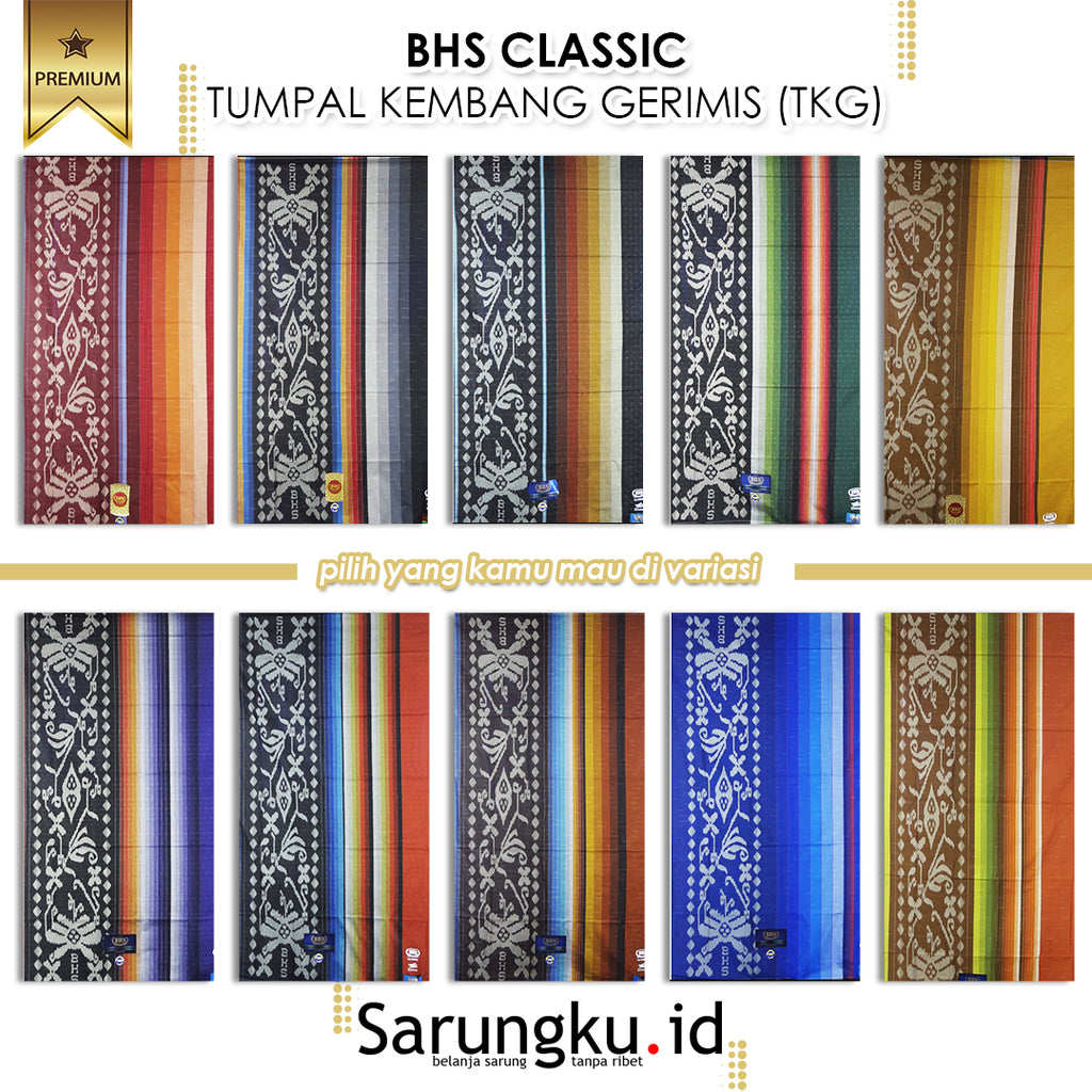 SARUNG BHS CLASSIC TUMPAL KEMBANG GERIMIS (TKG) ECER/GROSIR 10PCS