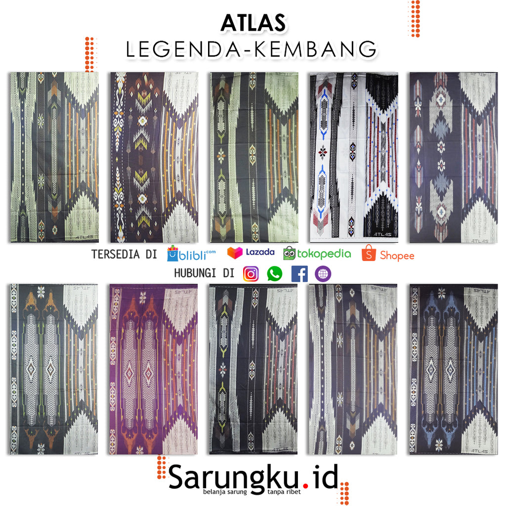 SARUNG ATLAS LEGENDA KEMBANG ECER / GROSIR 10PCS