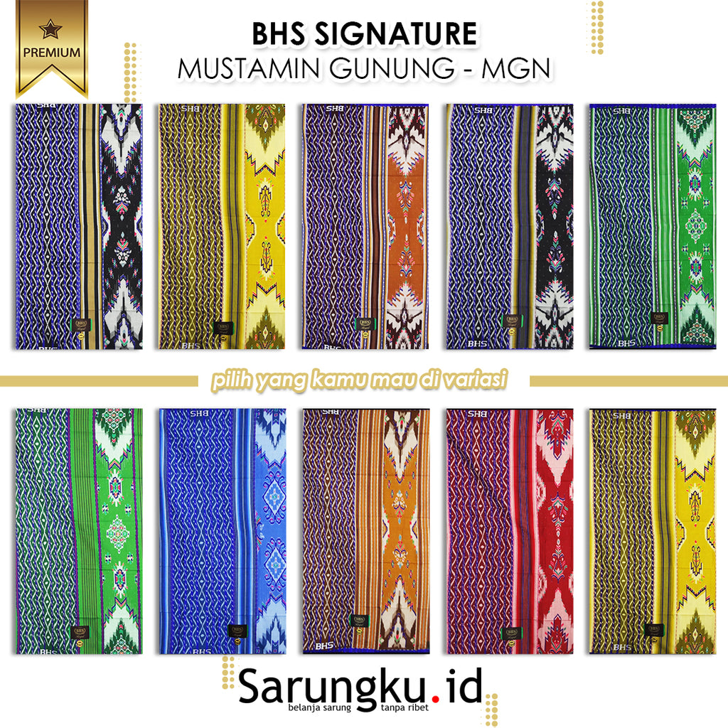 SARUNG BHS  ROYAL MUSTAMIN GUNUNG (MGN) ECER / GROSIR 10-PCS